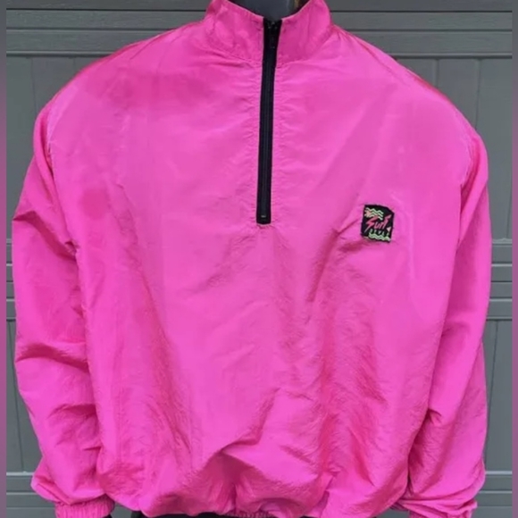 surf style Jackets & Blazers - Vintage Surf-Style Hot Pink Windbreaker Suit With matching Pants💗 Hostess Pick